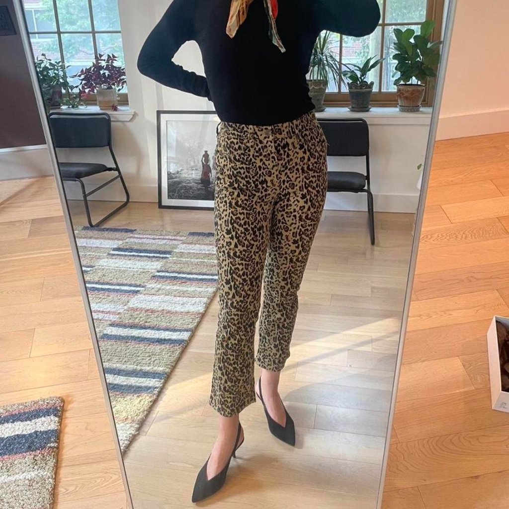 J.Crew Leopard Print Pants Cropped Slim Fit